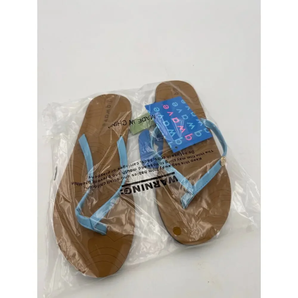Qwave Ladies' Medallion Sandals, Blue, Size 8/9